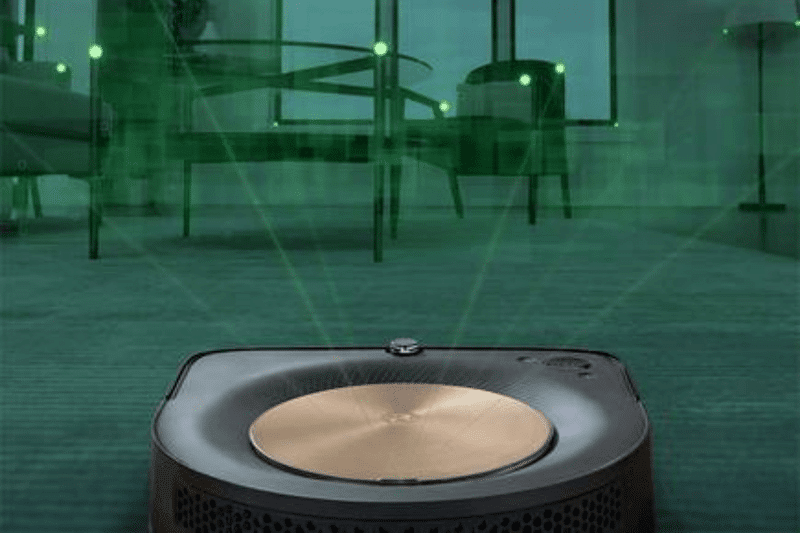 Die Funktionsweise der iRobot Roomba VSLAM-Navigation wird dargestellt